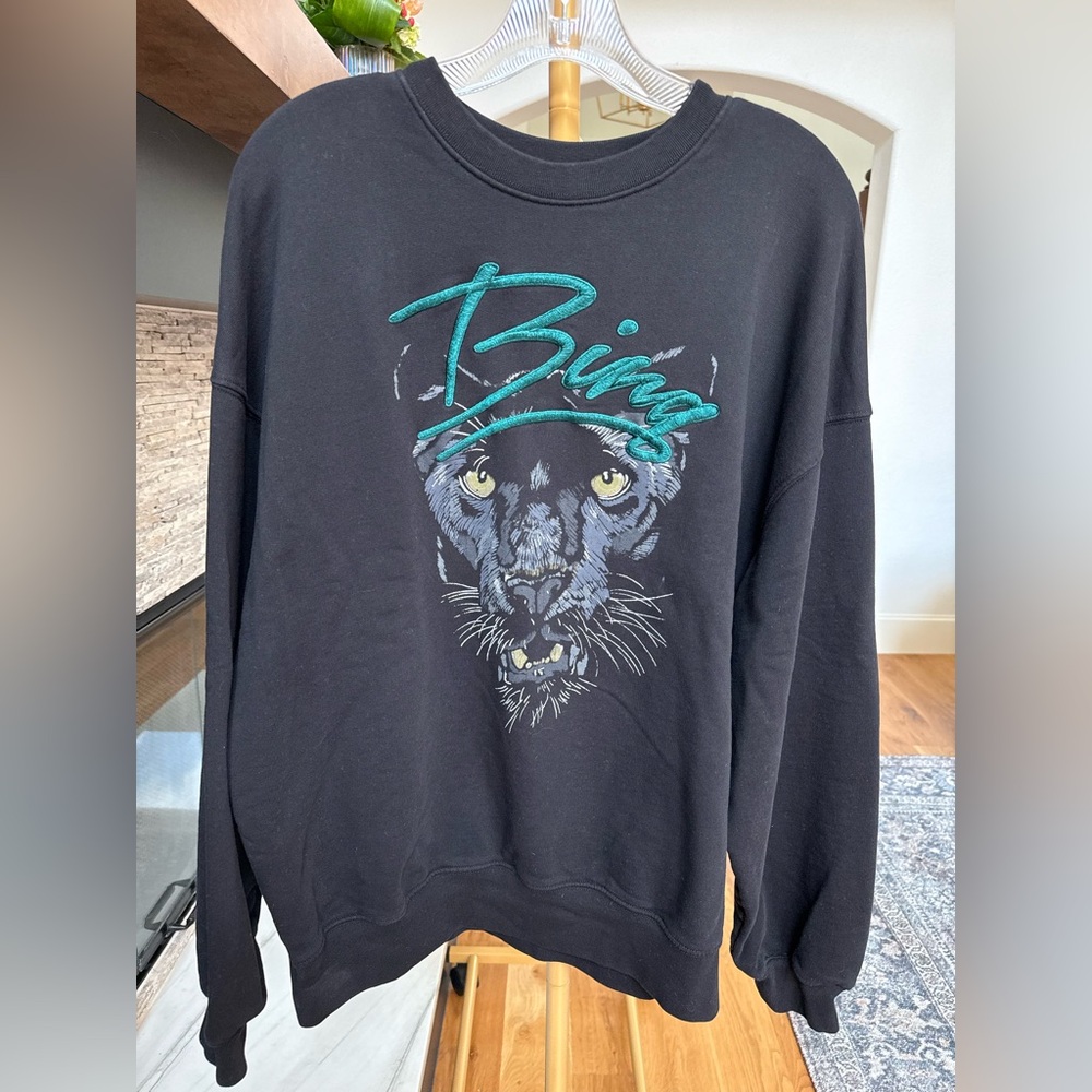 EUC Anine Bing Kenny Panther Sweatshirt Large